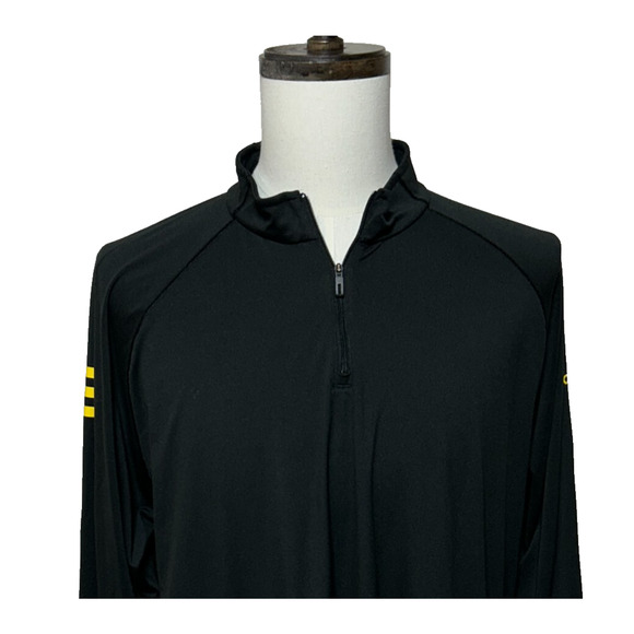adidas Other - Adidas Climalite Pullover Mens XL Black Yellow 1/4 Zip Long Sleeve Sweater